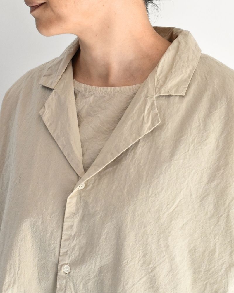 シュリンクオープンカラーシャツ Beige