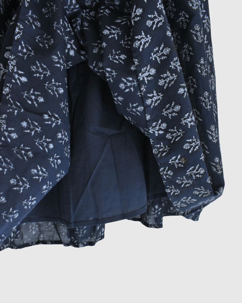 RAJASTAN TUCK GATHERED SKIRT WITH LINING Navy