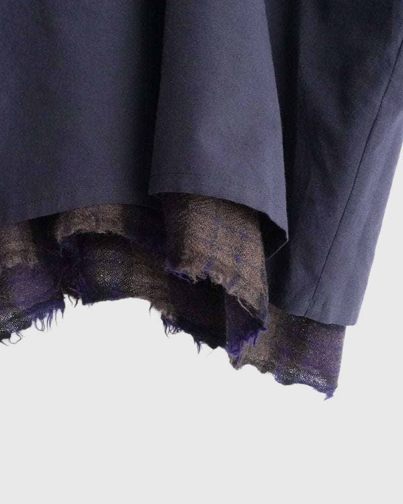 ウールガーゼボイル リバーシブルトップ Navy/Brown