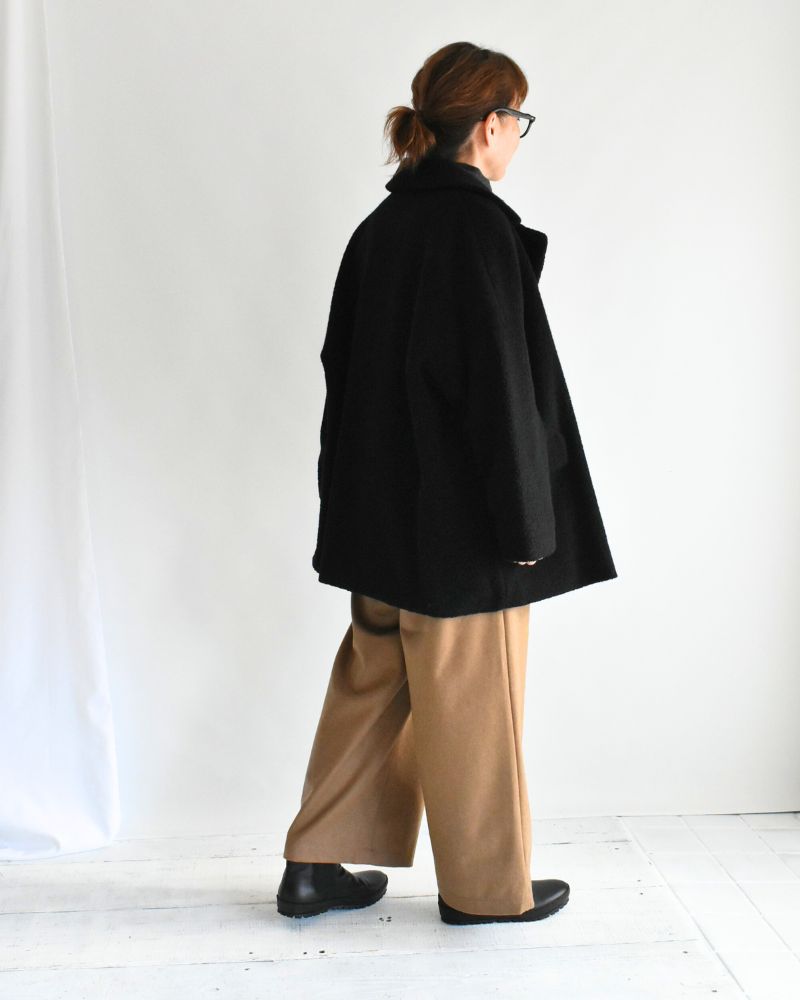 DOUBLE OVER COAT Black