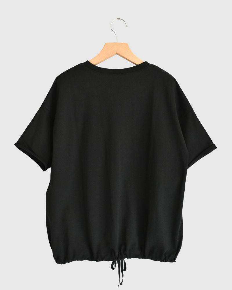 ハーフスリーブ ドロストTシャツ Black