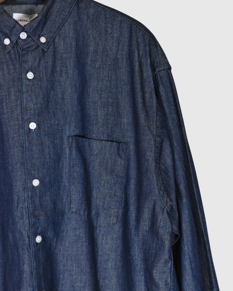 【sale】OG LIGHT DENIM B/D SHIRT DarkBlue　2