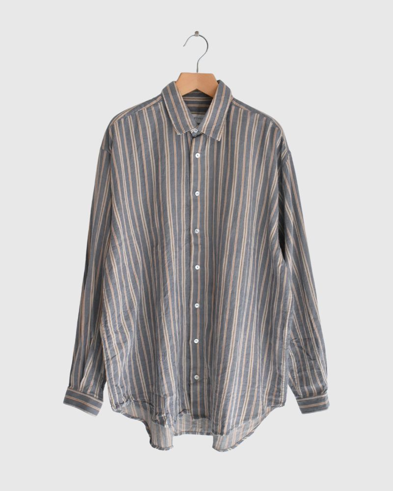 ベンガルストライプシャツ GrayBlue
