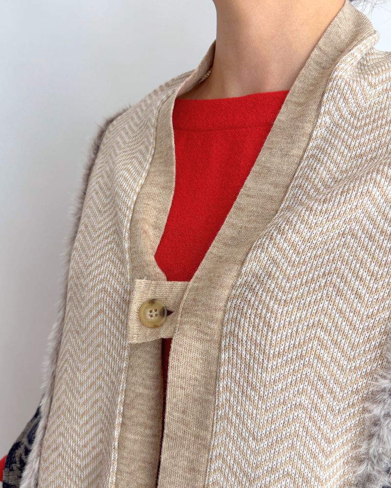 ストールマフラー Oatmeal/Navy