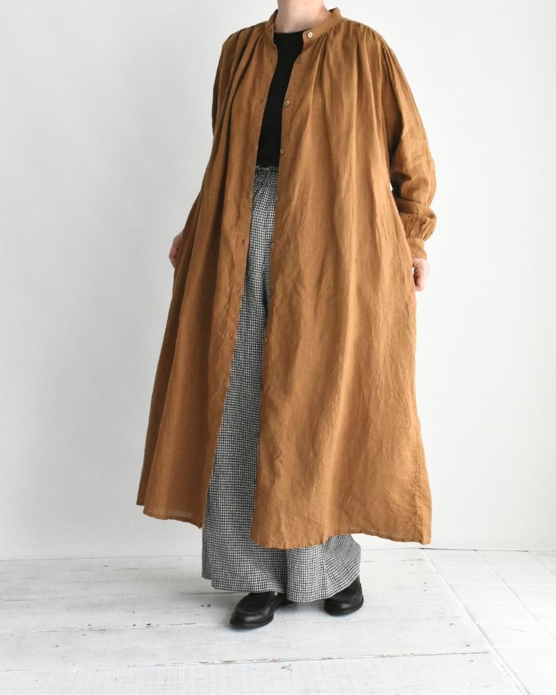 フレンチリネン ドレス Camel