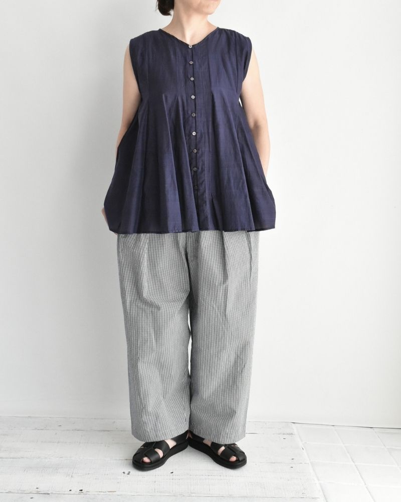 シルクコットン マチマチ2WAYタンクトップ Navy