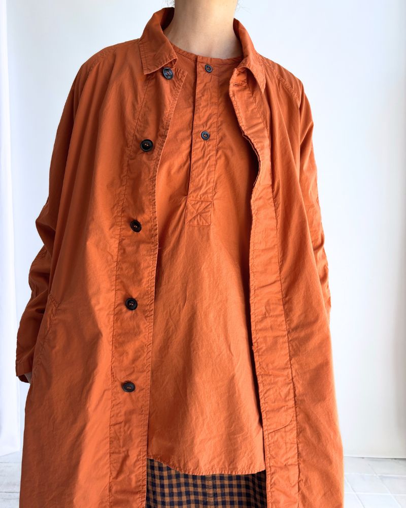60s COTTON POPLIN OVERDYE BALMACAAN COAT Brick