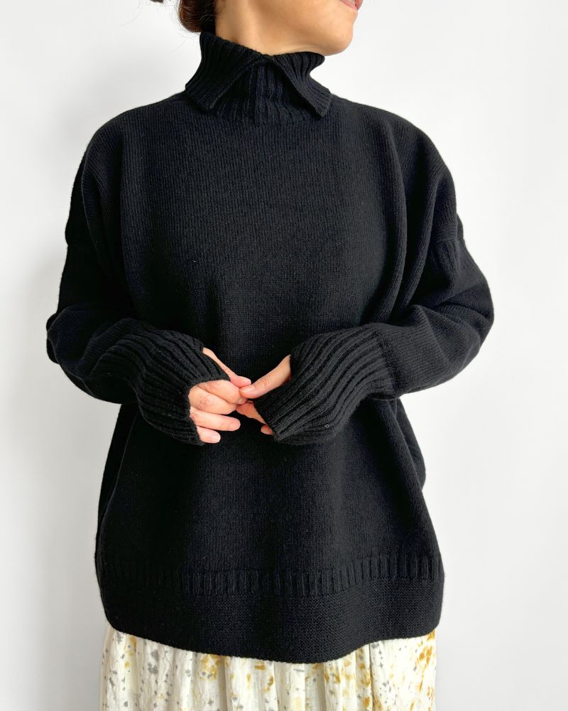 LULU 2Wayタートルニット Black