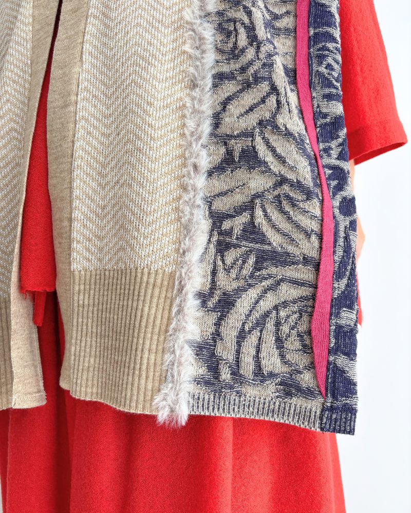 ストールマフラー Oatmeal/Navy