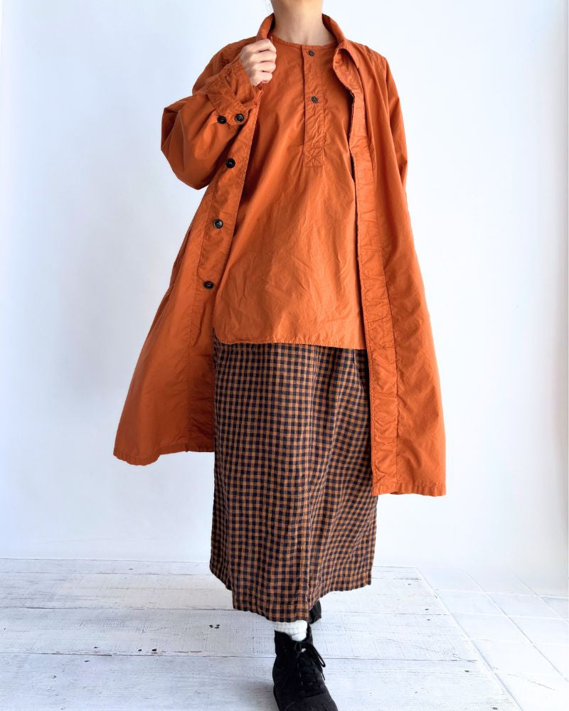 60s COTTON POPLIN OVERDYE BALMACAAN COAT Brick