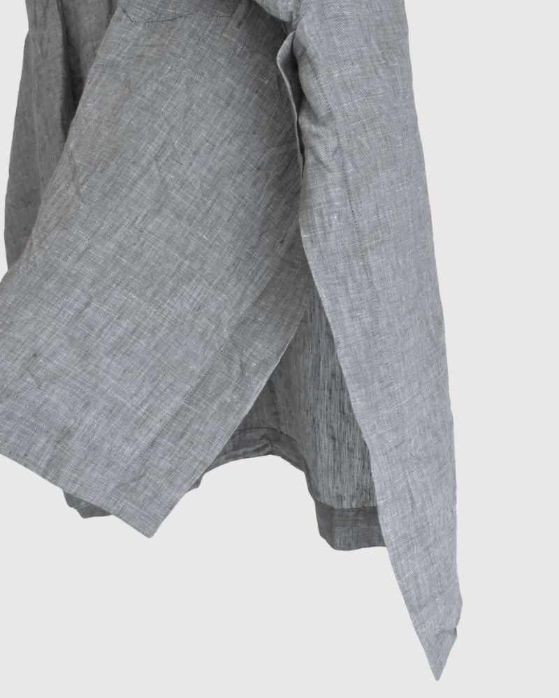 手織り60×60リネン スクエアシャツ Gray