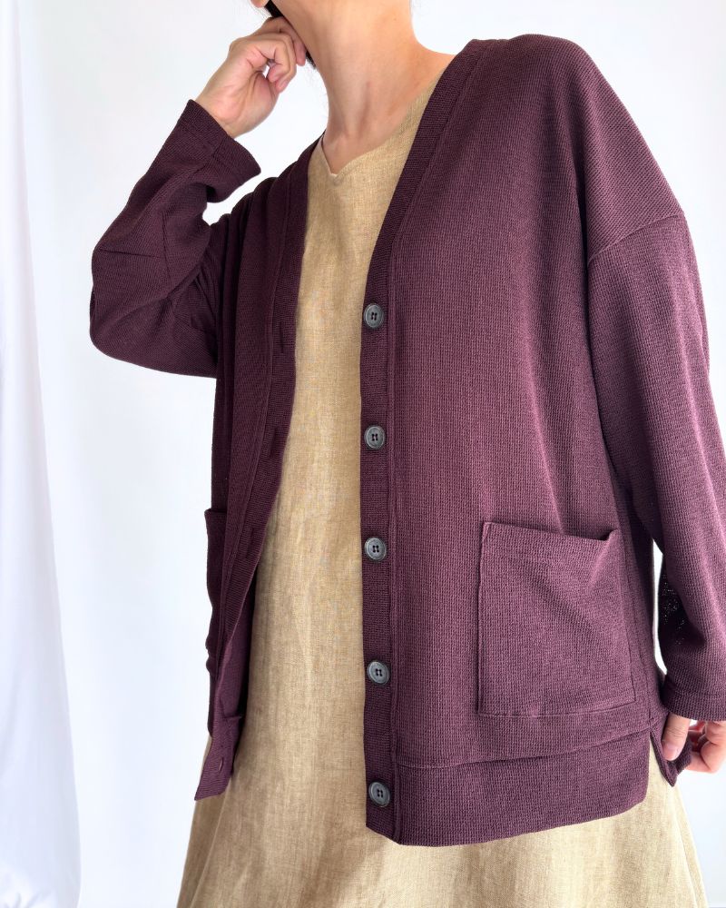 RANDOM WAFFLE カーディガン Burgundy