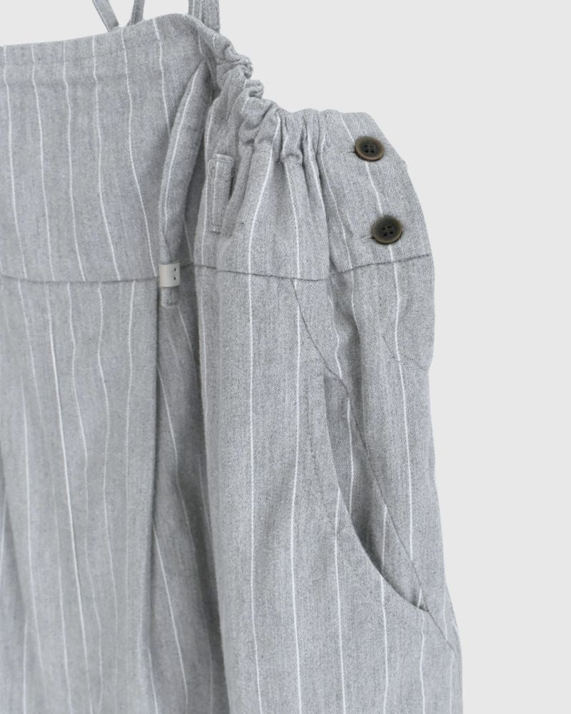【sale】サロペットにもなるストライプスカート Gray