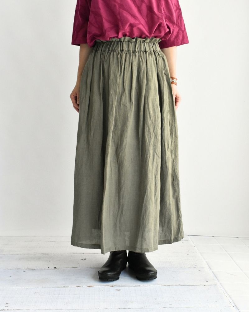 フレンチリネン スカート Khaki