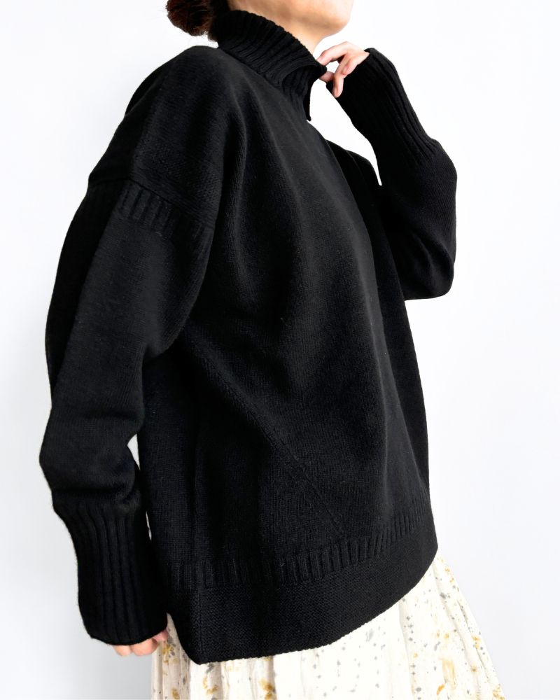 LULU 2Wayタートルニット Black