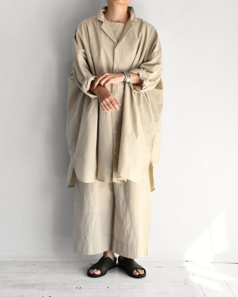シュリンクオープンカラーシャツ Beige