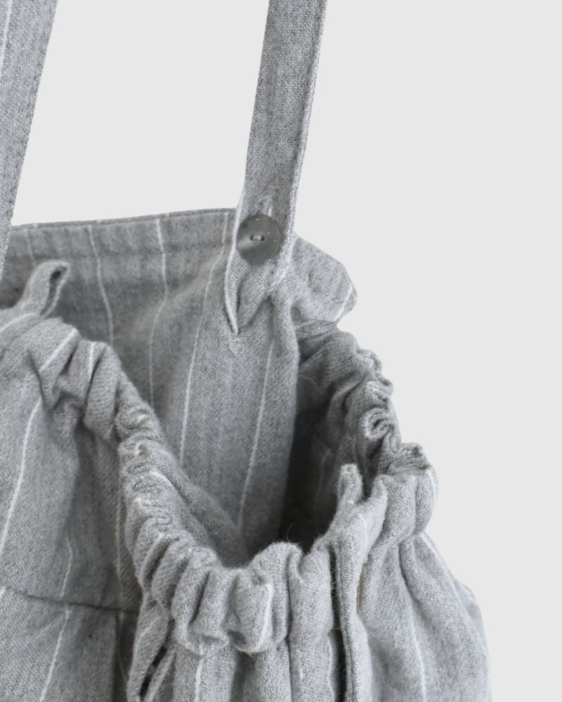 【sale】サロペットにもなるストライプスカート Gray