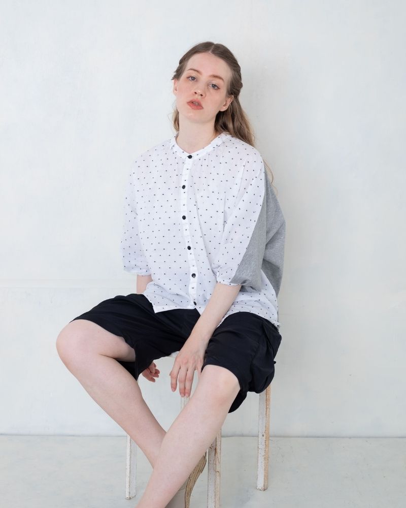 【予約】S/S TT189 カットボイルと杢カットソーのコンビシャツ（2月）