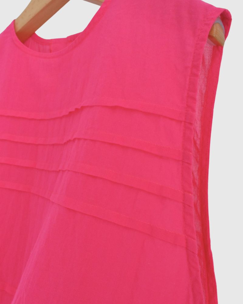 ボイル スリーブレスタックブラウス Pink