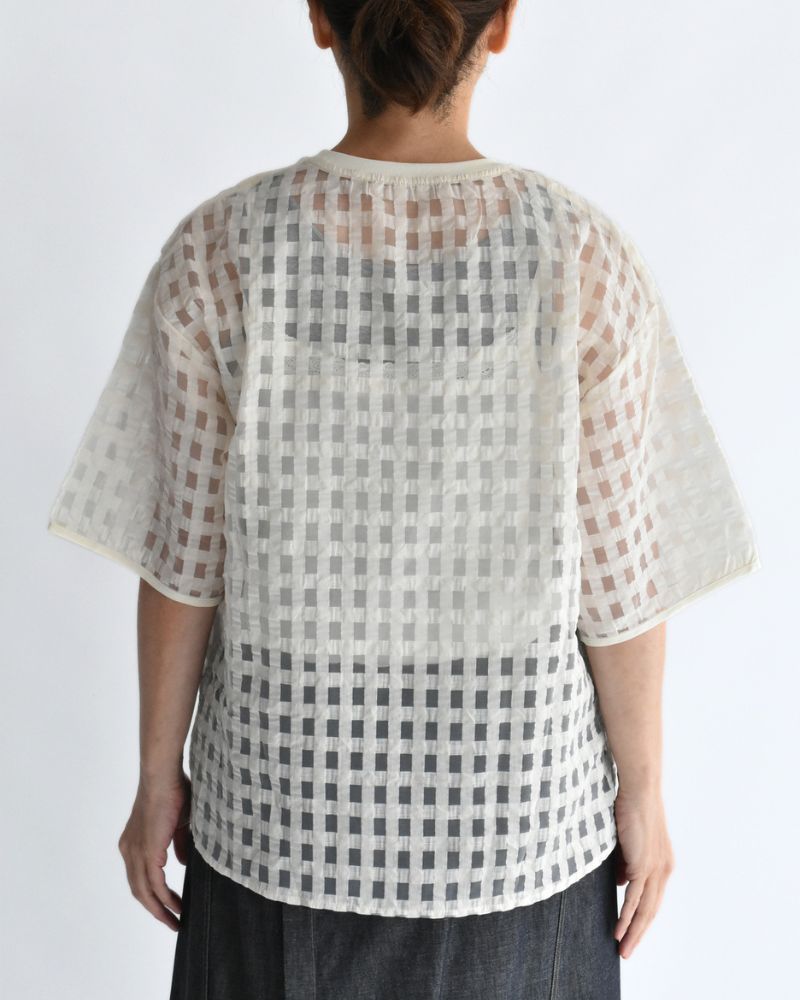 シアーチェッククルーネックトップス 'MEHINA' Off