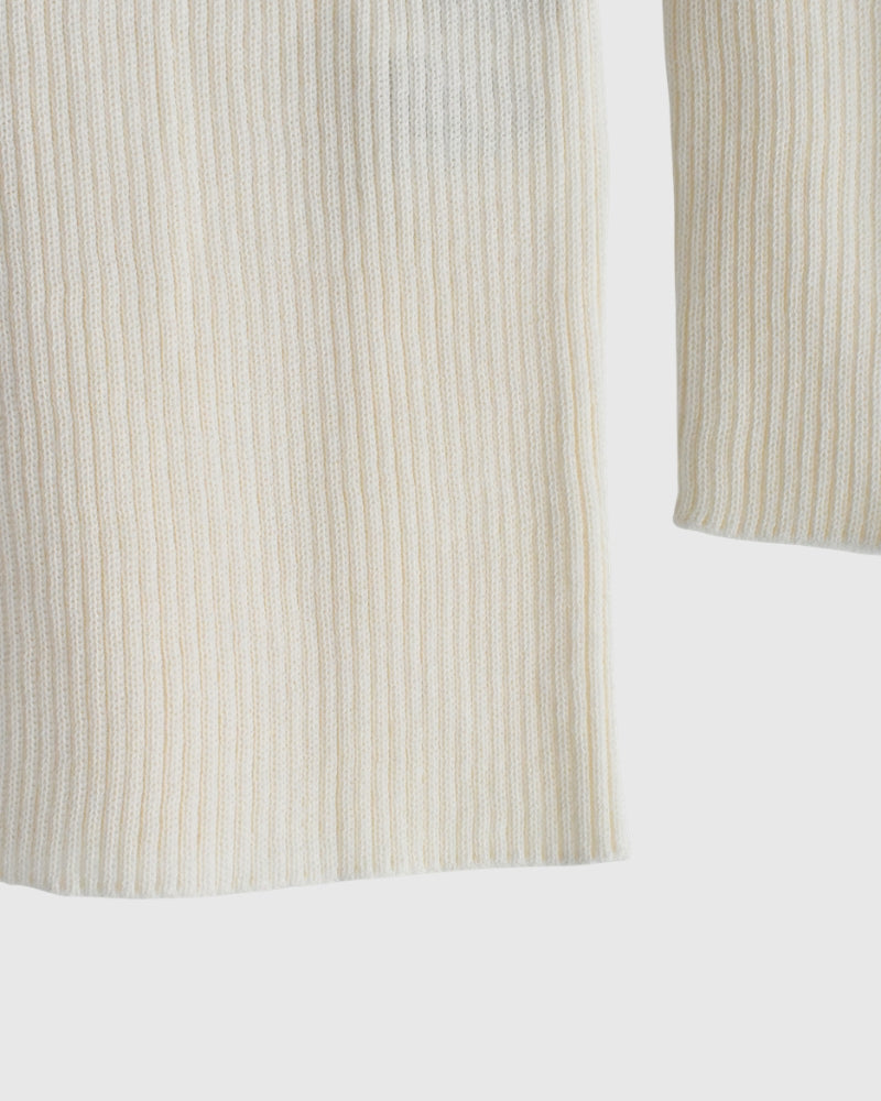 JAPAN WHOLEGARMENT リブニットプルオーバー Ivory
