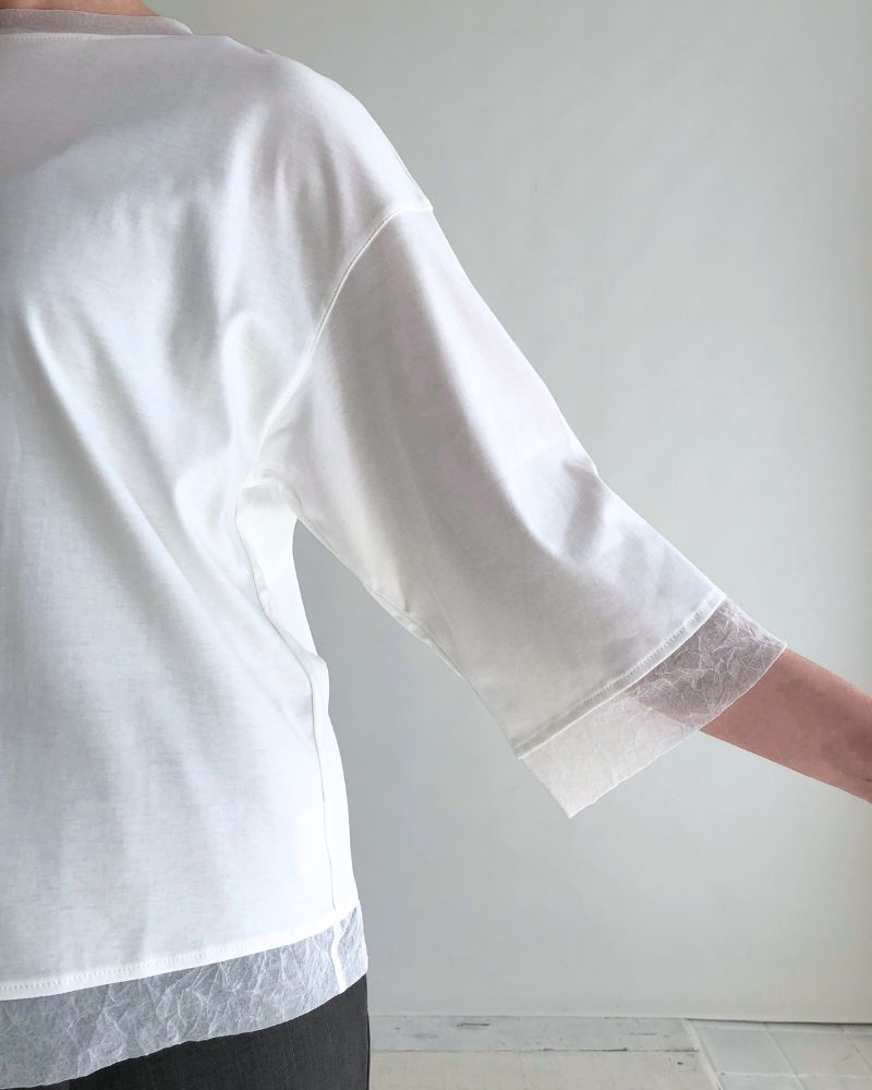 ANAIA SMOOTH/TULLE プルオーバー White