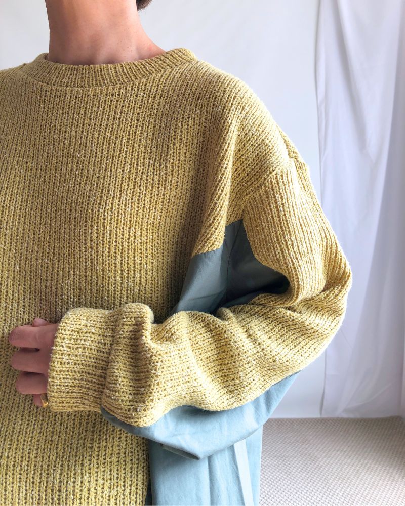 KNIT COMBI TOPS 'ORIAN' Yellow