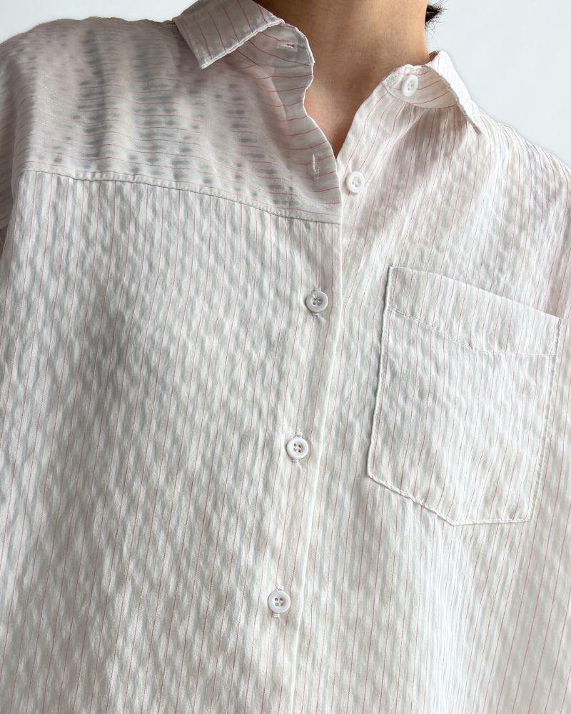 シアーストライプシャツ 'TESSA' OffWhite