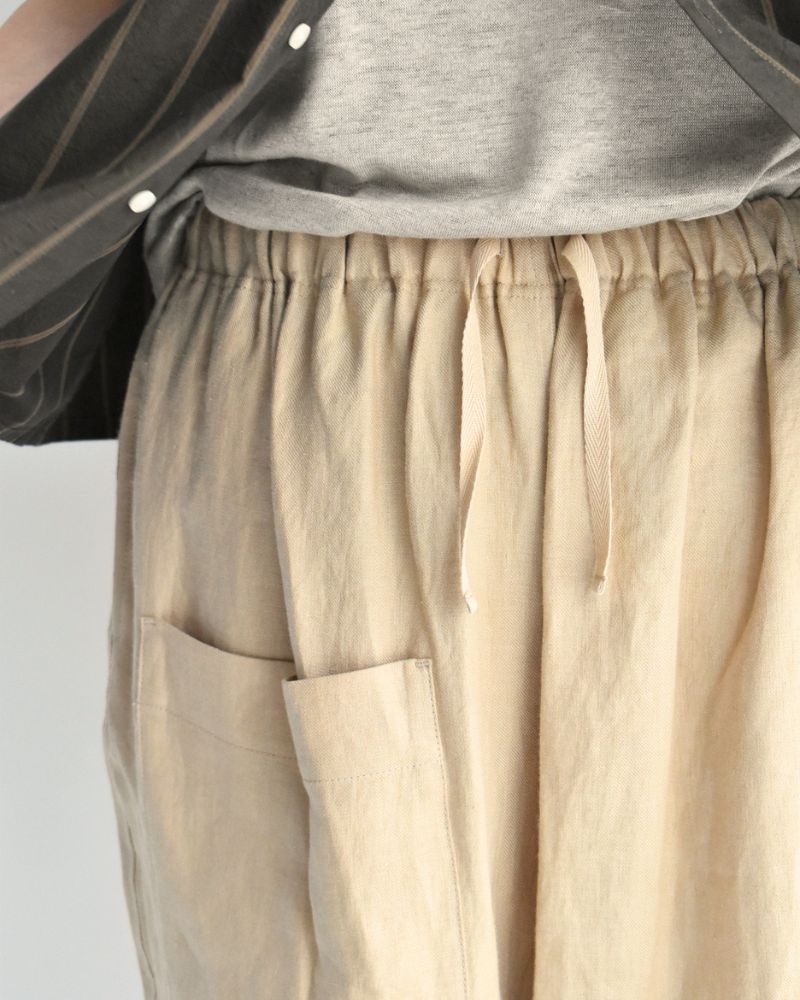 アシメポケットベイカーパンツ（LINEN） Beige