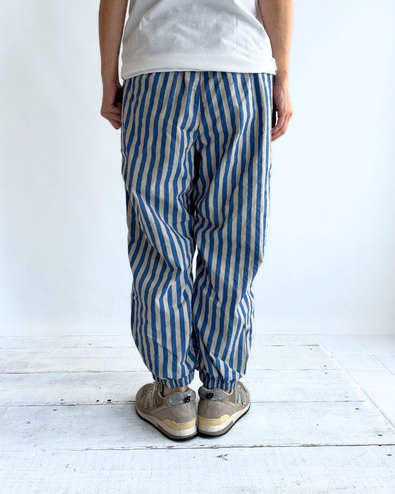 POPLIN WIDE STRIPE (OVERDYE) EASY PANTS MilkyGrey