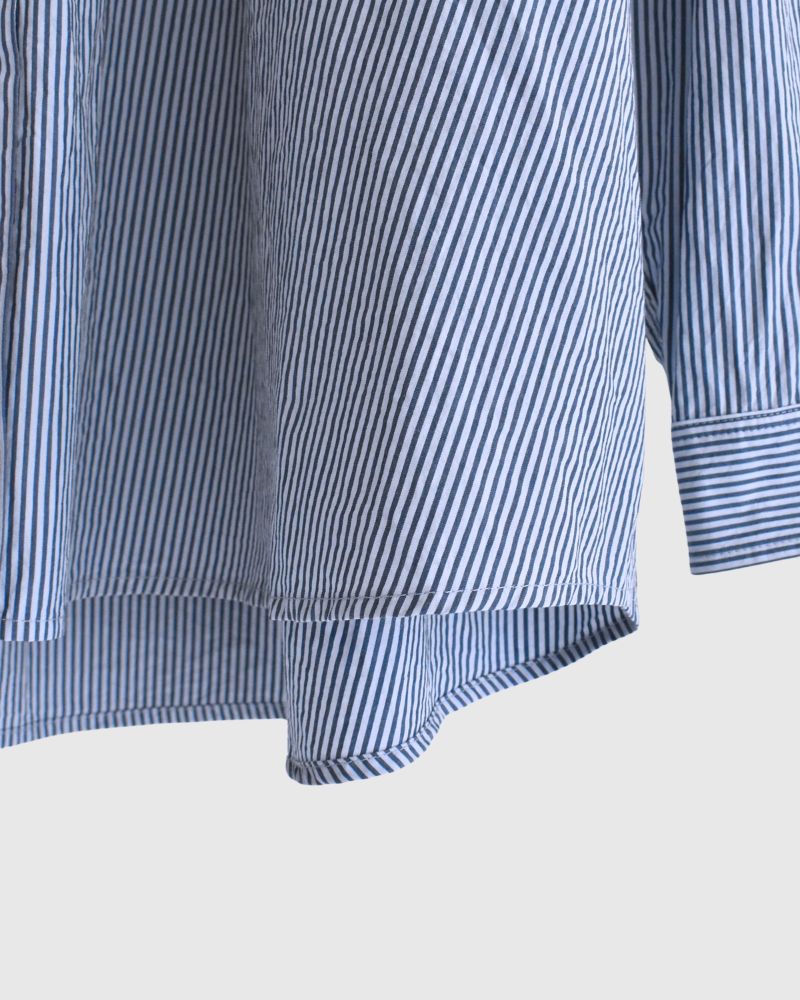 バンドカラービックシャツ Sax/Navy