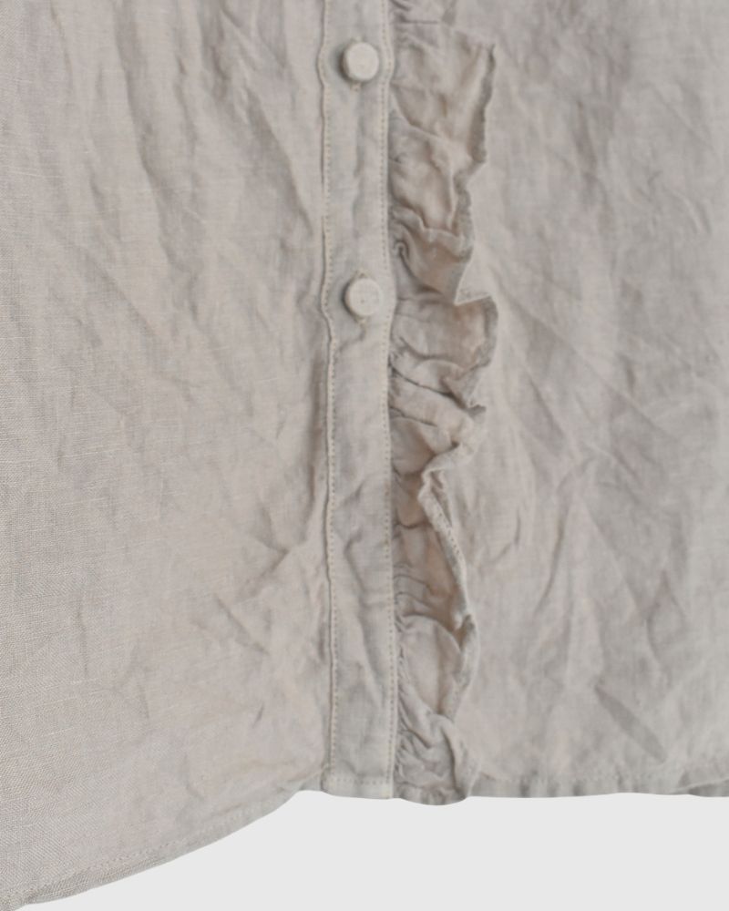 FRENCH/SL FRILL COLLAR SHIRTS AshBeige