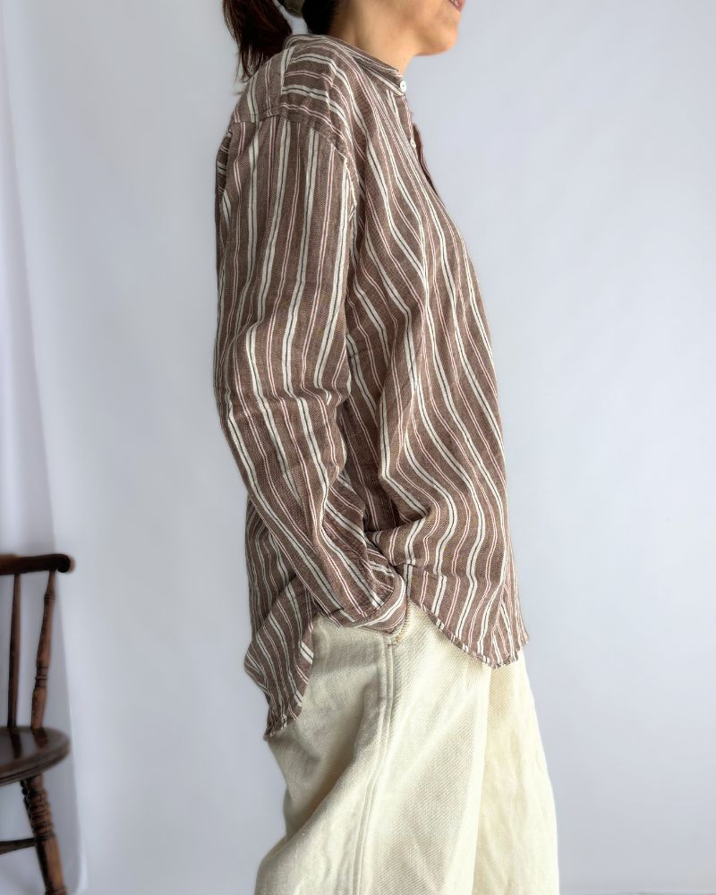 ベンガルストライプシャツ Brown