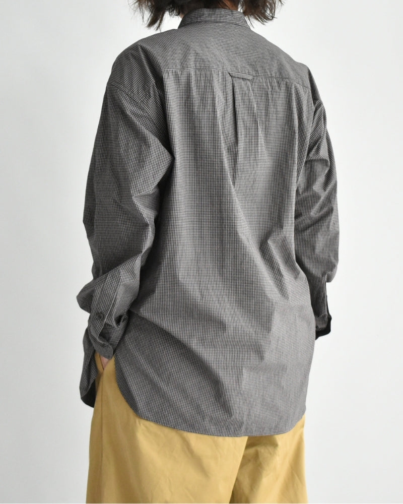 ユーティリティ バンドカラーシャツ BrownGingham