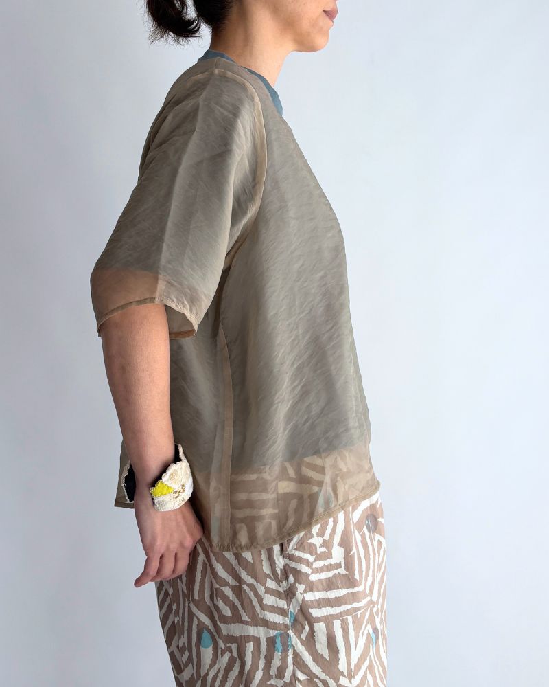 シアーレイヤードトップス 'SAN' KhakiBeige