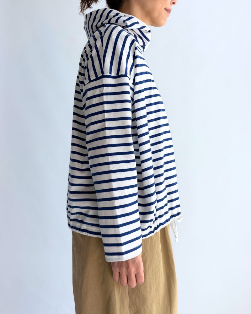 ドローストリング フーディプルオーバー Blue/White