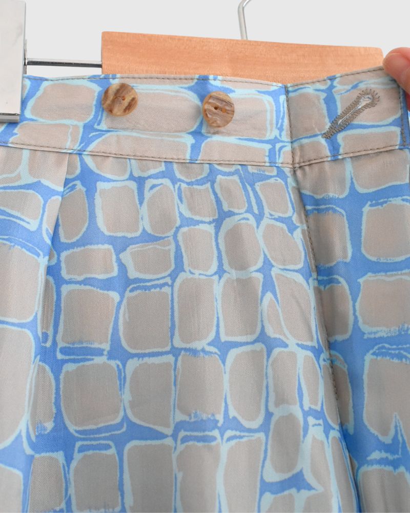 石畳柄のテロテロパンツ SaxBeige