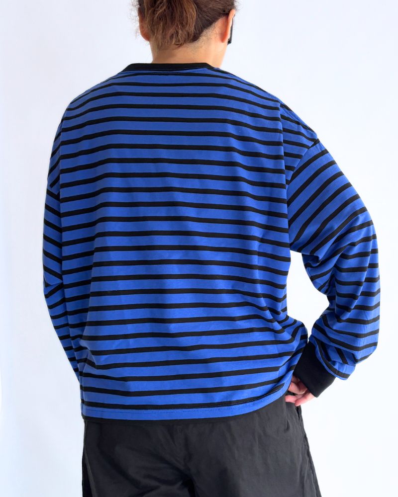 taco cotton ボーダーL/S RoyalNavy/Black