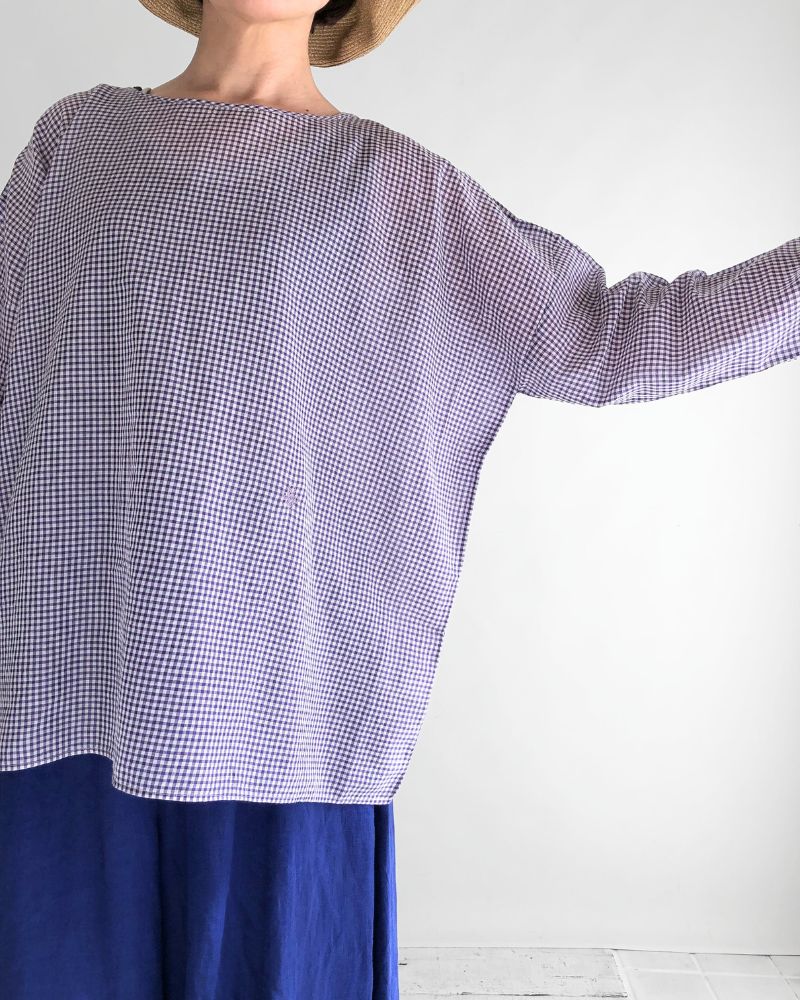 DROP SHOULDER SMOCK OffWhite/Purple