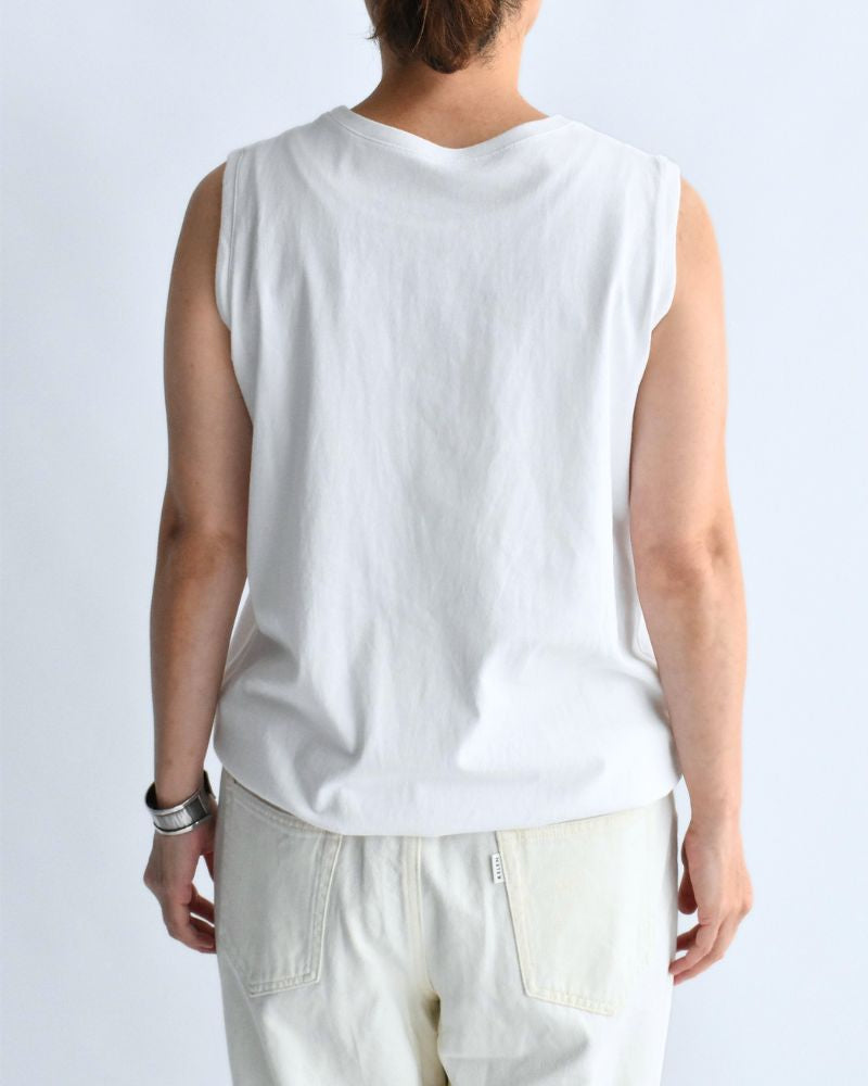 ノースリーブ ドロストTシャツ White