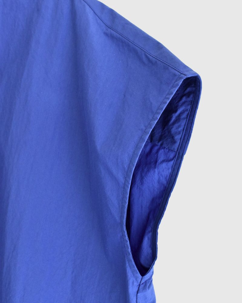 TENDER-W バックギャザーフレンチスリーブブラウス Blue