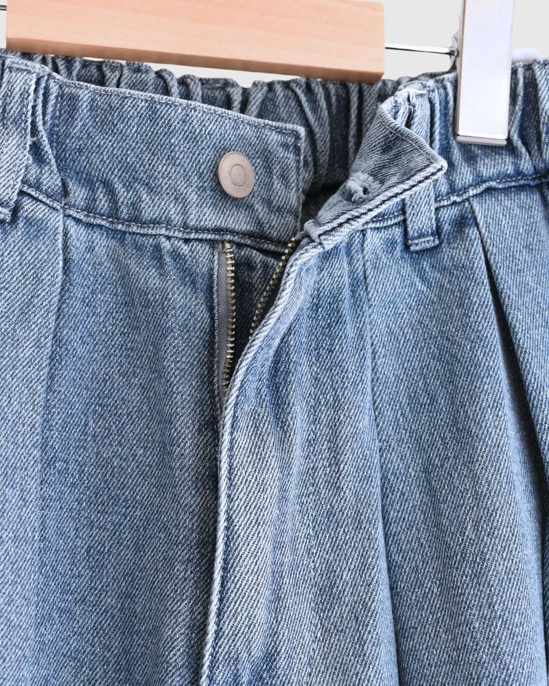 裾デザインコクーンシルエットデニム 'SAFY' LightIndigo