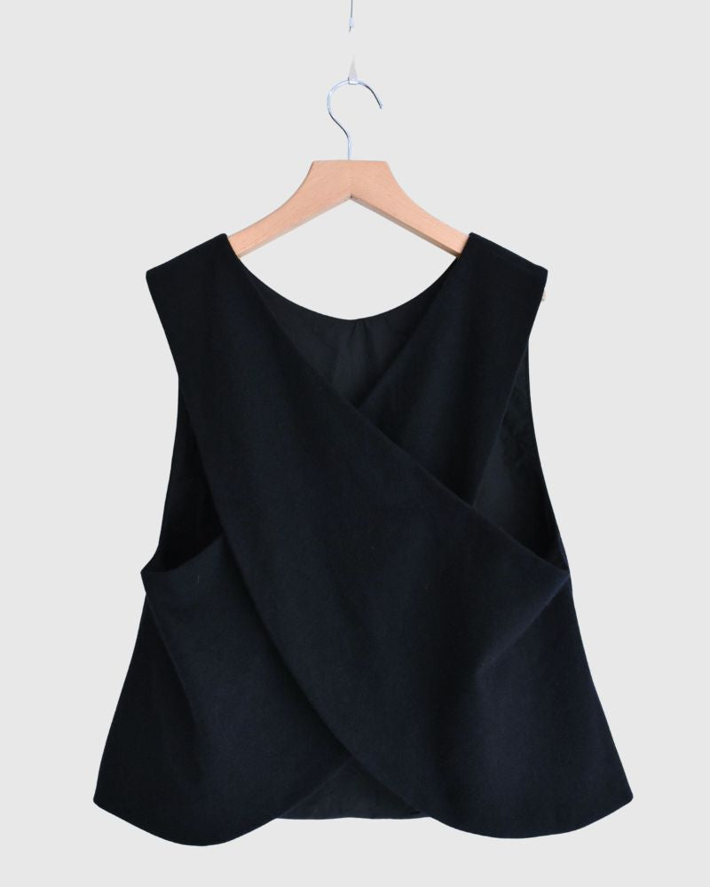 フラノウール クロスベスト Navy