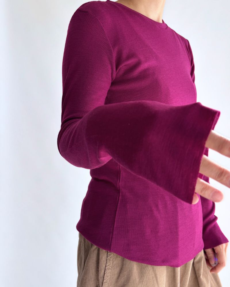 クルーネック スリムフィット（ウール） CherryPurple