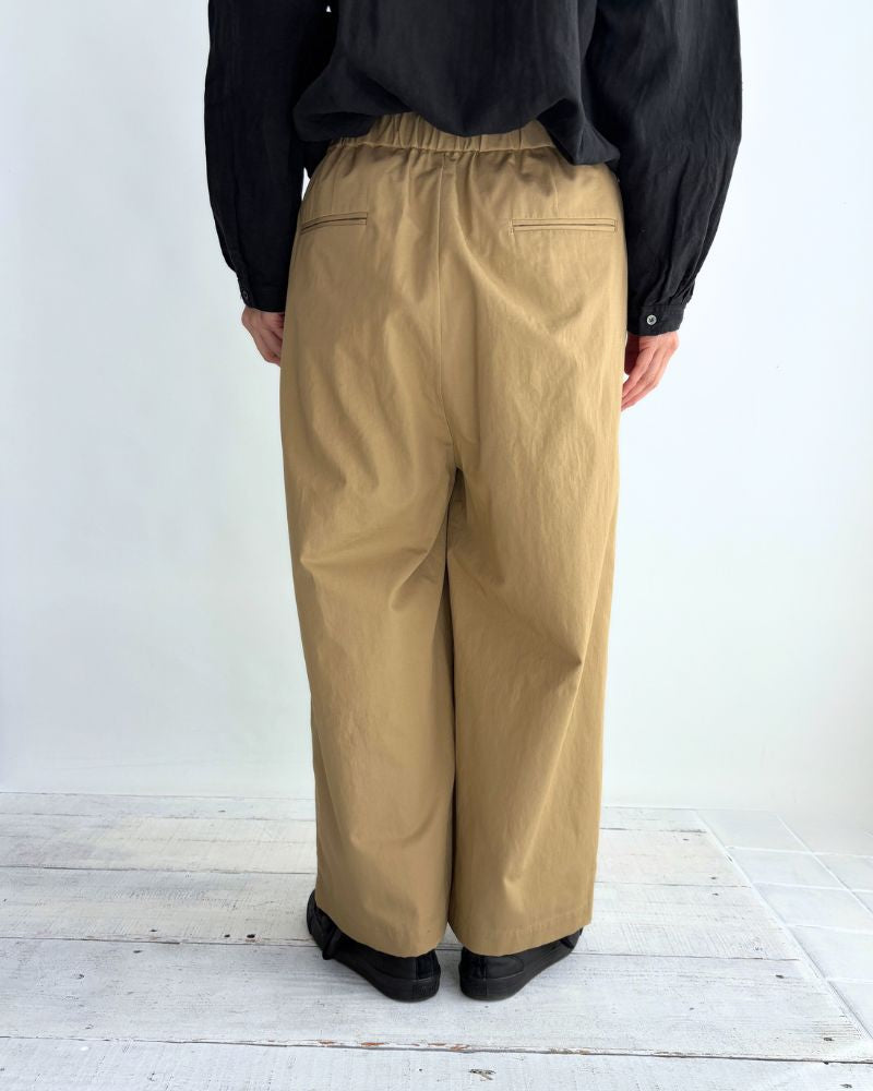 COTTON/LINEN DYED WEATHER 2TUCK WIDE EASY PANTS Beige