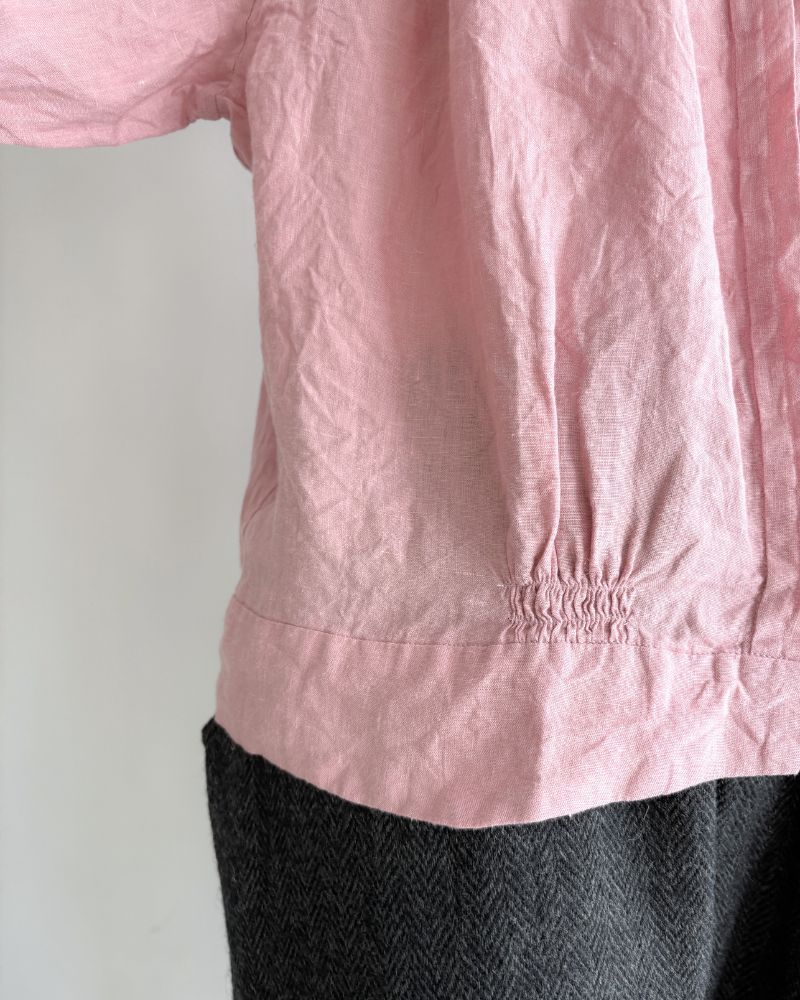 Linen Gather Shirt Pink