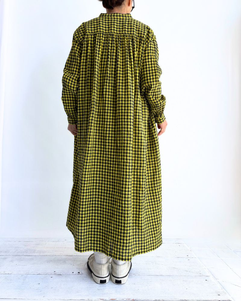 ギンガムチェック ドレス Yellow