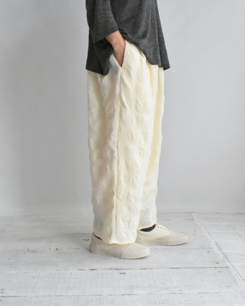 ウールチェックパンツ Ivory