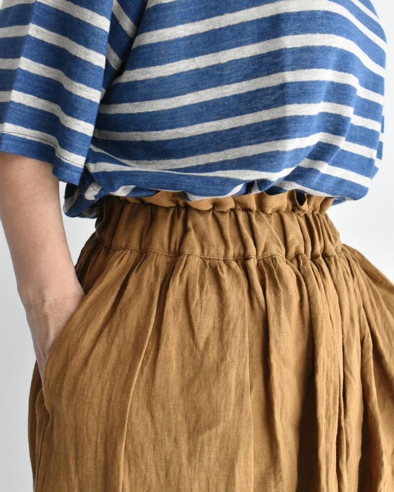 フレンチリネン スカート Camel