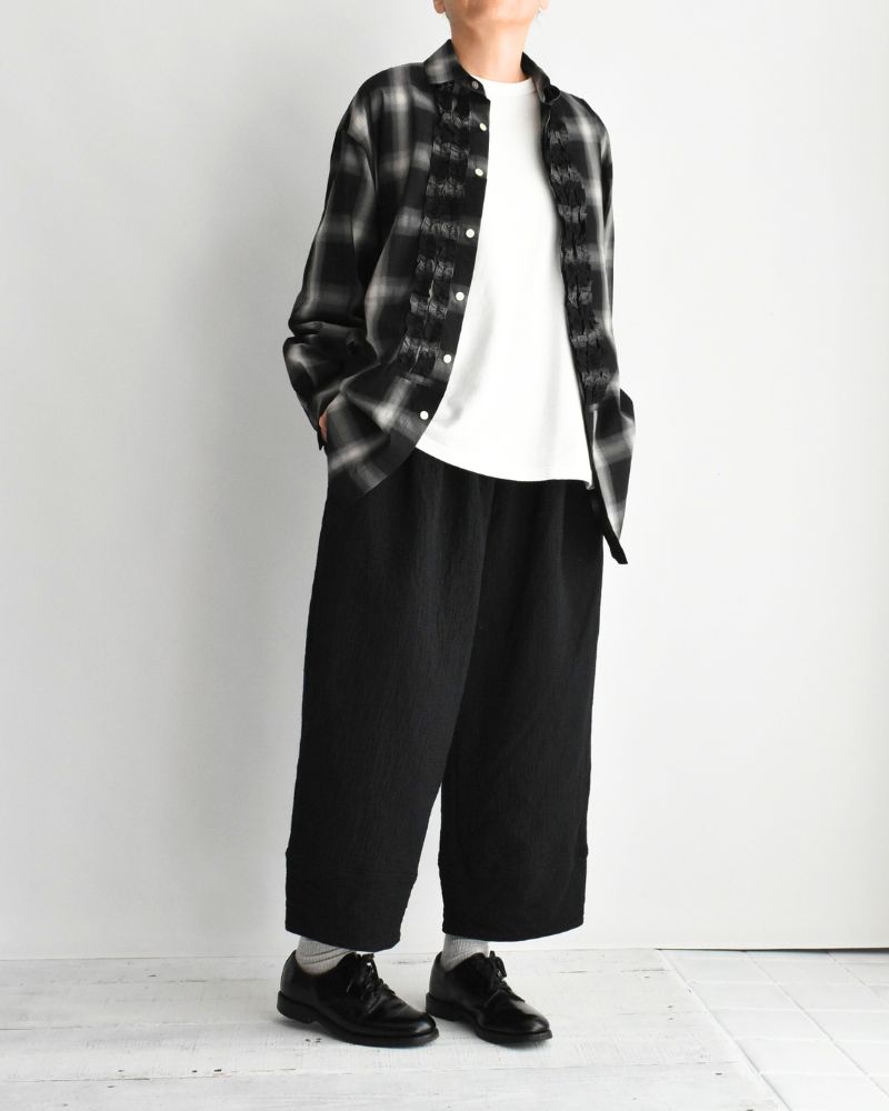 オリジナルランダムストライプキルト ヌーボーパンツ Black